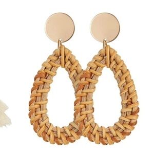 Cozumel rattan earrings - summer, beach, vacation earrings